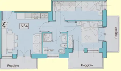 a floor plan of a building at Casa Azzurra in Pozza di Fassa