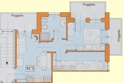 a floor plan of a house at Casa Azzurra in Pozza di Fassa
