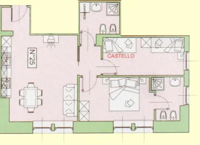 a floor plan of a house at La Meisules in Pozza di Fassa