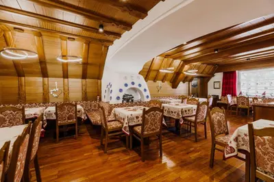 a bathroom with a toilet and a shower at Hotel Rosa Wellness & SPA in Vigo di Fassa