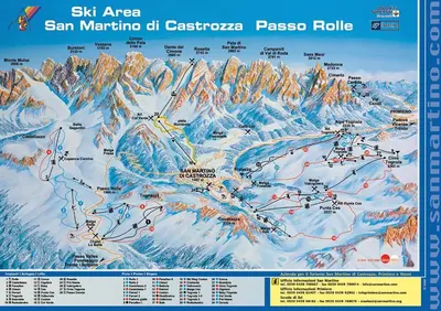 a map of the ski area of sierra el castanza passo rule at Casa Lucia in Mezzano