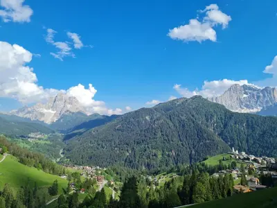 a view of a valley in the mountains at Piccola Suite sul Civetta in Colle Santa Lucia