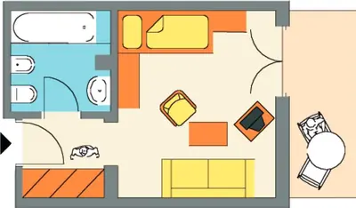 a floor plan of a house at Residence Hotel Gasser in Bressanone