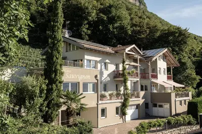 a building on the side of a mountain at Haus Sauvignon in Cortaccia