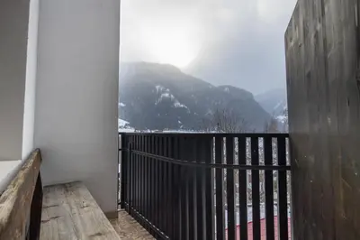 a balcony with a view of a mountain at Apartment Murata in Ortisei