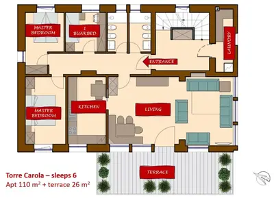 a floor plan of a building at Luxury Chalet Liosa - Ski in Ski out - Amazing view in Corvara in Badia