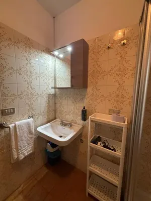 a bathroom with a sink and a mirror at Hotel Miravalle in Imer