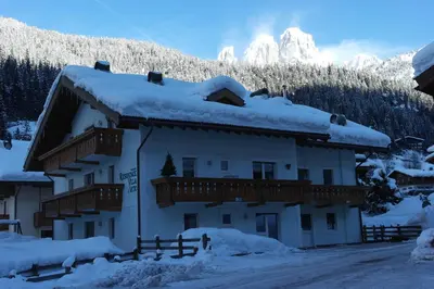 a bedroom with a large bed and a window at Residence Villa Artic in Campitello di Fassa