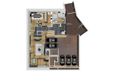 a rendering of a floor plan of aominium at Villa Carolina in Selva di Val Gardena