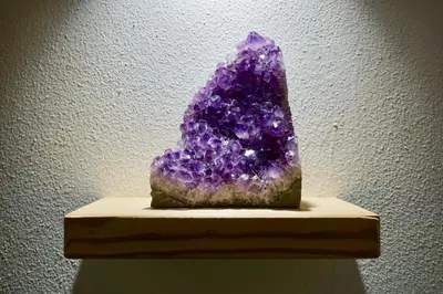 a purple stone sitting on top of a table at Seeberhof in Racines