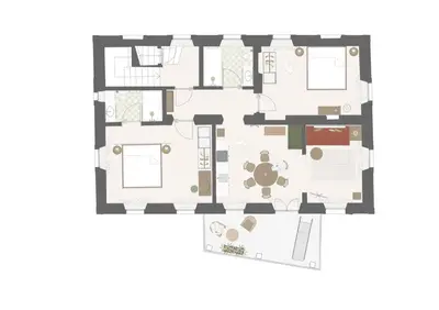 a floor plan of a house at Smart Suites Kaltern - Apartments am Kalterer See in Caldaro
