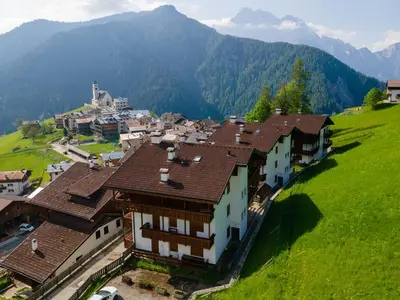 an aerial view of a village in the mountains at Maison Villagrande in Colle Santa Lucia