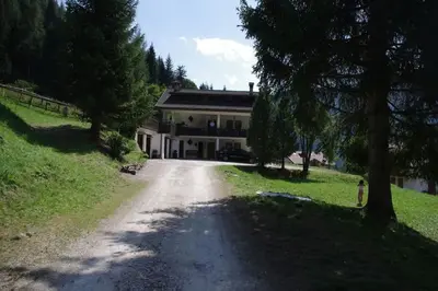 a road leading to a house on a hill at Falcade Dolomiti La Quiete Mansarda panoramica in Fregona