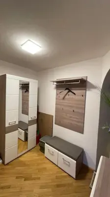 a room with a room with a bed and a closet at Living Apartment Larcher in Verano