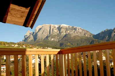 a view from the deck of a mountain at Hotel Rose Wenzer in Vols am Schlern