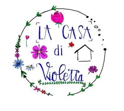 a drawing of a floral circle with the words la casa del violet at Appartamento La Casa di Violetta in Tonadico