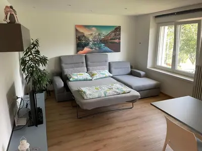 a small living room with a couch at Apartment LUNA in Tesero