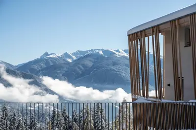 a room with a view of the mountains at Hoferhof in Maranza