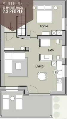 a floor plan of the first floor of a house at LA LIBELLA - slow living Suites in Merano