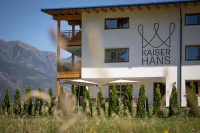 a building with a sign that reads kaker hans at Natur Residence Kaiser Hans in Schenna