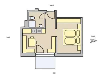 a floor plan of a house with furniture at Santlhof-Chardonnay in Cortaccia